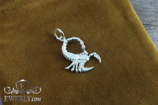 Кулон Скорпіон зі срібла - купити срібний знак Зодіаку